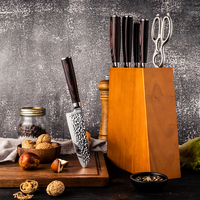 Vente en gros 6pcs Set de Couteaux de Cuisine Set de Couteaux en Acier Inoxydable Set d'Outils avec Bois de Pakka