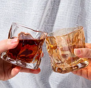 Tazas de café y whisky, vaso de vidrio trenzado de color láser, estilo Ins