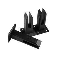 Clip de fixation sans perçage en alliage d'aluminium brossé et acier inoxydable 304 pour verre, pour base d'escalier, piscine et balcon, fixation au sol 5