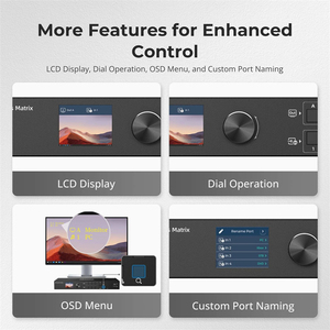 TESmart 4x4 for <strong>HDMI</strong> Seamless <strong>Matrix</strong> <strong>Switch</strong> 1920x1080 60Hz Video Switcher with <strong>LCD</strong> Audio Splitting and Preview Mode - Product Image 5
