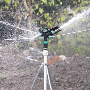 Aspersor de Jardín Giratorio de 360 Grados, Rociador Automático de Agua para Césped, Sistema de Riego con Trípode para Granja, Patio y Jardín - Product Image 1