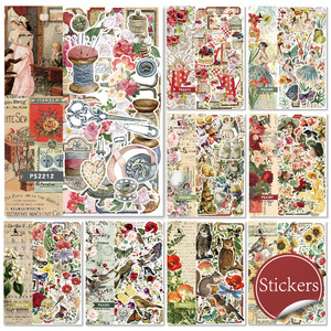 Autocollants rétro esthétiques, fleurs, plantes, autocollants décoratifs DIY, <span class=keywords><strong>vintage</strong></span>, <span class=keywords><strong>scrapbooking</strong></span> pour journaux, <span class=keywords><strong>kit</strong></span>, journal de rebut, planificateurs, papeterie - Product Image 6