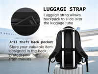 Sac à dos pour ordinateur portable pour hommes et femmes, sac à dos de voyage antivol pour affaires, résistant à l'eau et durable avec sangle de bagage