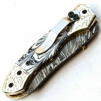 Couteau de poche pliant en acier Damas personnalisé, manche en résine, OEM, nom et logo personnalisés, haute qualité, cadeau pour la chasse et le camping