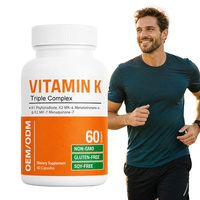 Soutien Osseux Puissant, Santé Cardiaque, Vitamine K2 MK7, K1 MK-4 Spectre Complet, Capsules pour le Bien-être et la Vitalité des Adultes, Supplément OEM ODM