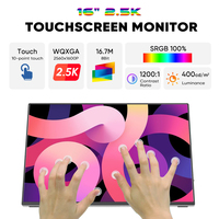 Nouvel écran tactile portable ultra-fin incurvé de 16 pouces 16:10 2.5K IPS avec haut-parleur intégré, entrée USB, ODM OEM