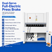 Prensa Plegadora CNC Servoeléctrica Compacta de 63 Toneladas y 1600 mm para Plegado de Acero al Carbono de 5,1 mm
