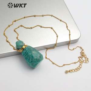 WT-N1162 hot-vendita di modo classico <span class=keywords><strong>collana</strong></span> in <span class=keywords><strong>oro</strong></span> con la pietra naturale bottiglia di profumo del pendente <span class=keywords><strong>oro</strong></span> reale Della <span class=keywords><strong>Collana</strong></span> - Product Image 2