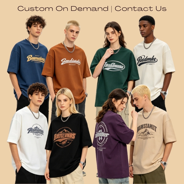 Premium Quality Heavy Cotton Oversized Men T-shirt Custom Logo Print Graphic Tee Fashion Simple Stylish Daily Tee Tops