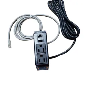 US American furniture power socket outlet with internet network port and line for office home under the desk top