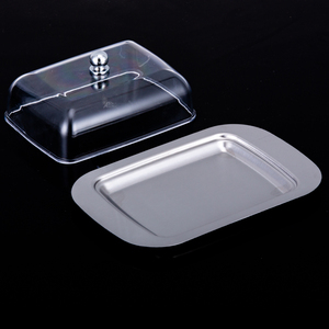 Plat à beurre multi usages en acier inoxydable, avec couvercle en <span class=keywords><strong>plastique</strong></span> - Product Image 2