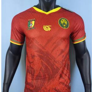 Maglia da Calcio della Nazionale del Camerun 25/26 Versione Giocatore/Tifoso Coppa d'Africa Cross Manica Corta Scollo a V 100% Poliestere - Product Image 3