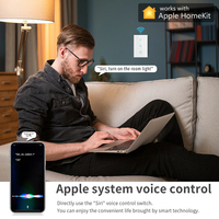 Sakelar Sentuh Pintar WiFi untuk Kontrol HomeKit Siri 1/2/3/4 Gang Bahan ABS Tahan Air Mode Ganda
