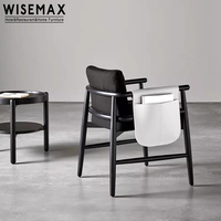 WISEMAX FURNITURE Chaise de café commerciale moderne nordique en bois massif chaise de salle à manger de luxe en bois et tissu pour la maison
