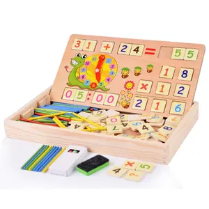 Mainan pendidikan operasi multifungsi kotak belajar matematika kayu kotak belajar komputasi digital
