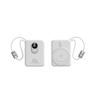Chargeur sans fil magnétique TDX TW18 10000 mAh haute capacité 18W 20W 3A à charge rapide avec cordon, batterie Li-Polymère 15W intégrée