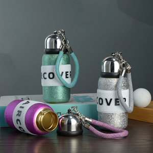 Bouteille d'eau sous vide en titane pur de 350 ml, texture flocon de neige, gobelet portable en titane avec cordon, mini tasse isolée légère - Product Image 1