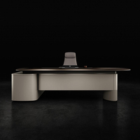 Bureau de direction de luxe de style italien KMJ, table de patron, bureau de direction moderne, ensemble bureau et chaise pour directeur/président