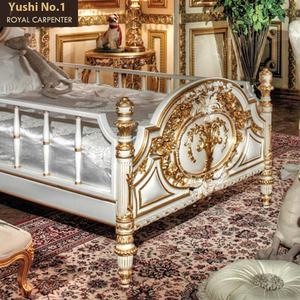 इतालवी यूरोपीय शैली ठोस लकड़ी फर्नीचर हाथ से नक्काशी फ्रेंच शैली के बच्चे बिस्तर बड़े विला राजकुमारी क्रेडल बेडरूम सेट - Product Image 5