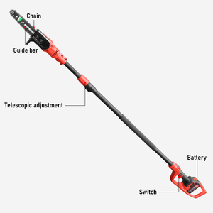 Scie à perche électrique sans fil de 8 pouces, alimentée par batterie, pour l'élagage des arbres à longue portée, tronçonneuse pour usage industriel et bricolage, personnalisable OEM - Product Image 4