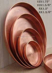 Bandeja para servir comida de cocina en cobre martillado con acabado perfecto para postres elegantes y servicio de comida hecho a mano de La India - Product Image 6