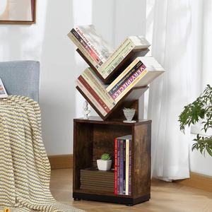 Librería Modular de Madera Sólida de 3 Niveles, Color Quemado, Mueble de Almacenamiento Multiusos para Oficina en Casa o Rincón de Lectura - Product Image 1