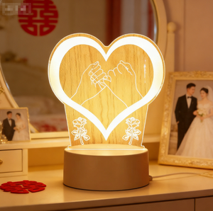 <span class=keywords><strong>Lampe</strong></span> <span class=keywords><strong>de</strong></span> <span class=keywords><strong>chevet</strong></span> LED 3D avec fonctions <span class=keywords><strong>de</strong></span> changement <span class=keywords><strong>de</strong></span> couleur et <span class=keywords><strong>de</strong></span> gradation, parfaite pour la décoration <span class=keywords><strong>de</strong></span> la chambre à coucher et les cadeaux <span class=keywords><strong>de</strong></span> vacances. - Product Image 2