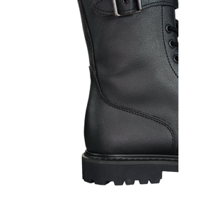 Botas Tácticas de Cuero Genuino Negro de Alta Calidad, Antideslizantes y Resistentes al Desgaste para Protección, Patrulla y Entrenamiento de Campo - Product Image 6