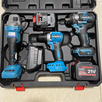 Kit Combiné 4-en-1 Sans Fil, Batterie au Lithium 21V, Boîte en Plastique, Outils Électriques Puissants à Batterie au Lithium