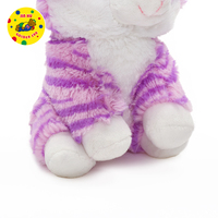 Jouet en peluche pour chat aux grands yeux violets, animal en peluche doux, jouet assis avec rembourrage en coton PP