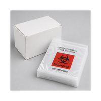 Sac de prélèvement LDPE 6x9 pouces 2 mil avec panneau d'avertissement rouge, pochette pour échantillons congelés, pour la pathologie, les maisons de retraite, l'expédition, la pharmacie, la vente en gros et l'OEM