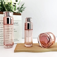 Ensemble de soins du visage pour la peau rose rose de haute qualité emballage en verre de produit de soin du visage vide pour la peau