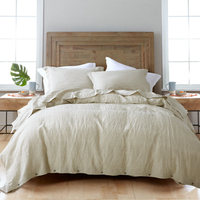 Parure de lit 3 pièces en lin français 100 % Oeko-Tex Nature, taille King, lavée à la pierre, comprenant drap et housse de couette