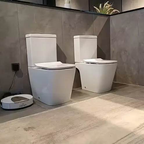 Novo design com certificado CE, vaso sanitário de cerâmica com descarga dupla, p-trap, montado no chão, peça de duas peças, mais vendido