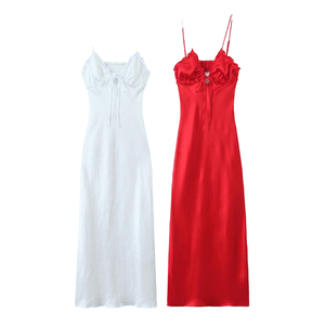 Top de Mujer, Primavera, Verano, Otoño 2024, Nuevo, Sexy, Vintage, Cuello en V, Decoración Apilada, Espalda Descubierta, Color Sólido, Spandex - Product Image 1