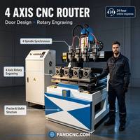Fresadora CNC GAORUN 8080 de Cuatro Ejes, 800x800mm, para Grabado en Madera/Jade, Tallado 3D, Multi-Husillo, 1 Año de Garantía, Origen China