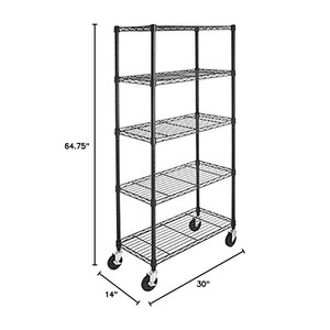 رفوف رفوف معدنية مع عجلات من 5 طبقات من NSF قابلة للتعديل مع أرفف معدنية للبيع بالجملة - Product Image 3