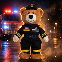 Oso de Peluche Bombero con Uniforme, Muñeco de Peluche, Mascota, Fabricante Mayorista
