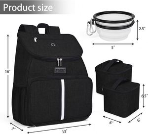 Free sample <b>Dog</b> <b>Travel</b> Bag, <b>Travel</b> Pet Bag Organizer, <b>Dog</b> Food <b>Travel</b> Bag with Food Container and <b>Bowls</b> - Product Image 6