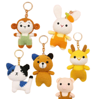 Porte-clés miniature fait main en crochet, en forme d'animal, breloque de sac, ornement en fil tissé à la main, pendentif décoratif, accessoire pour cadeau quotidien
