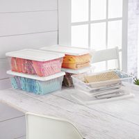 12-pack 6 Qt Boîte de Rangement Poubelle Empilable Récipient en Plastique avec Couvercle Blanc Transparent pour Organiser les Chaussures Artisanat Placard Shees Food Safe
