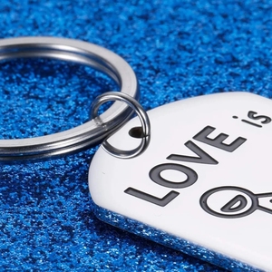 Llavero Personalizable de Acero Inoxidable, Regalo Divertido de San Valentín, Llavero con Carácter Atrevido para Novio/Novia, Esposo/Esposa, Familia - Product Image 3