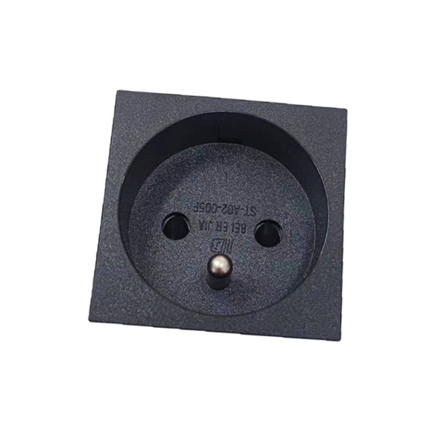 EU AC Socket Mini French Standard Industrial Receptacle Double Hole One Pin Ac Receptacle Outlet Socket