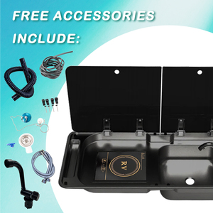 JDA-Évier durable noir en acier inoxydable pour camping-car, <span class=keywords><strong>caravane</strong></span>, remorque, camping-car, cuisinière à induction - Product Image 6
