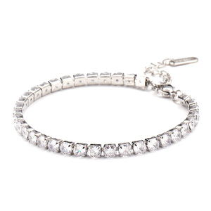 Commerce extérieur chaud titane <span class=keywords><strong>acier</strong></span> <span class=keywords><strong>bijoux</strong></span> en gros mode complet <span class=keywords><strong>inoxydable</strong></span> femmes bracelet tempérament zircon - Product Image 2