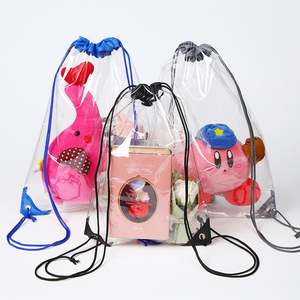 Mochila Ecológica Transparente con Cordón, Tamaño Mediano, de PVC Impermeable, para Bolsas de Regalo - Product Image 1