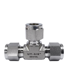 Raccords de Tube de virole AFK Tee en acier inoxydable 1/16 ", 3/8", 1/2 ", 3/4" Union forgé 5 pièces 1 an hexagone 1/16 "~ 1" industrie OD UT - Product Image 1