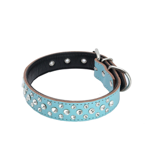 ปลอกคอแมวและสัตว์เลี้ยงหนังแท้ประดับพลอยเทียม,ปลอกคอสุนัขและแมวดีไซน์ใหม่พร้อมกระดิ่งสำหรับสัตว์เลี้ยงลูกสุนัข - Product Image 6