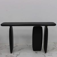 Table console en bois noir pour salon moderne, hôtel, villa, couloir, décoration, table haute à trois pieds, meubles Foshan