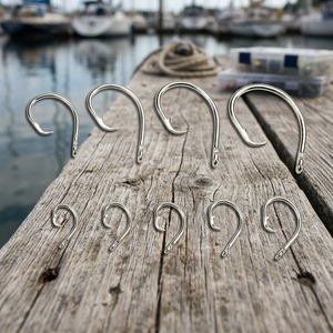 [Yooseung Industrial] Hameçon pour gros poissons, robuste, en acier inoxydable forgé, à pointe affûtée, à ardillon, pour thon, hameçon circulaire - Product Image 3